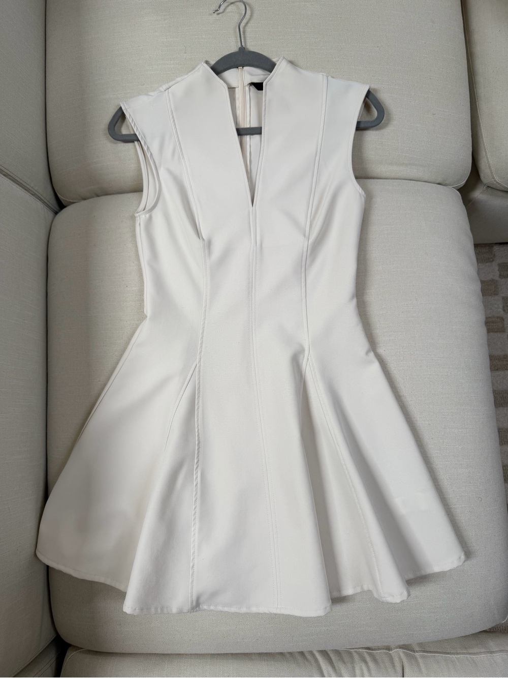 Zara White Sleeveless Flared Mini Dress